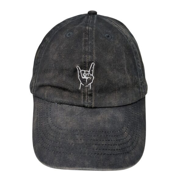 Hang Loose Slideback Hat Black One Size Adjustable Embroidered Solid - Picture 1 of 9